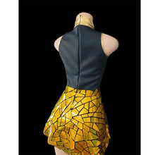 Robe de discothèque miroir argenté pour femmes, tenue de soirée d'anniversaire, sans manches, Laser brillant, PU Bar Dj Gogo danseuse chanteur, Costumes de scène