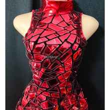 Robe de discothèque miroir argenté pour femmes, tenue de soirée d'anniversaire, sans manches, Laser brillant, PU Bar Dj Gogo danseuse chanteur, Costumes de scène