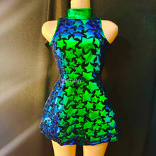 Robe de discothèque miroir argenté pour femmes, tenue de soirée d'anniversaire, sans manches, Laser brillant, PU Bar Dj Gogo danseuse chanteur, Costumes de scène