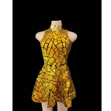 Robe de discothèque miroir argenté pour femmes, tenue de soirée d'anniversaire, sans manches, Laser brillant, PU Bar Dj Gogo danseuse chanteur, Costumes de scène